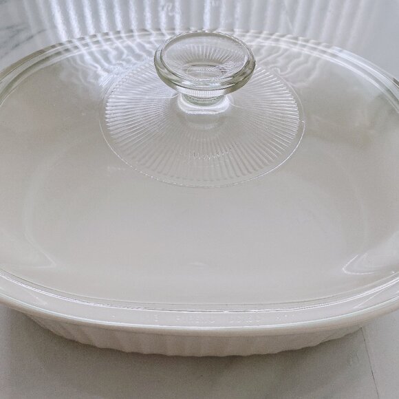 Corningware French White Stoneware Casserole Dish w/ lid 13 Pyrex DC1.5C 2.3L - Picture 2 of 6